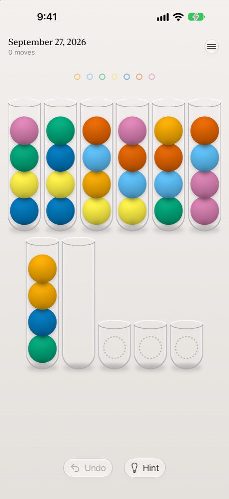 A Kolba board: glass tubes with coloured balls